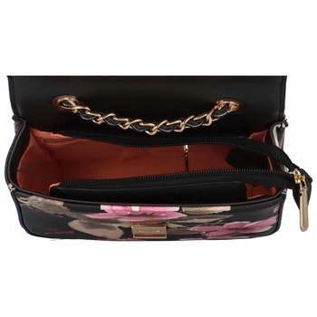 Dámska crossbody kabelka čierna - DIANA & CO Melly Flower