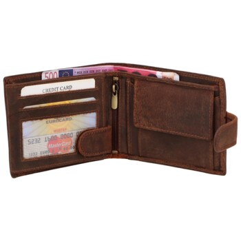 Pánska kožená peňaženka hnedá - Delami Aroga Vodnár