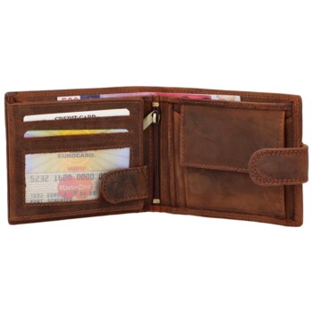 Pánska kožená peňaženka hnedá - Delami Aroga Kozorožec