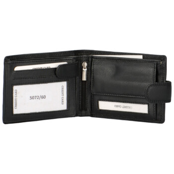 Pánska kožená peňaženka čierna hladká - Tomas Alkiko