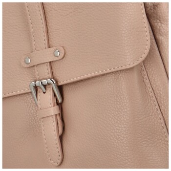 Dámsky kožený batôžtek bledoružový - ItalY Oktens