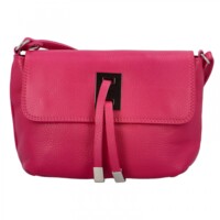 Dámska kožená crossbody kabelka fuchsiová - ItalY Porta