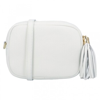 Dámska kožená crossbody kabelka biela -  ItalY Kriane G