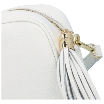 Dámska kožená crossbody kabelka biela -  ItalY Kriane G