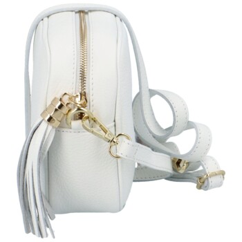 Dámska kožená crossbody kabelka biela -  ItalY Kriane G