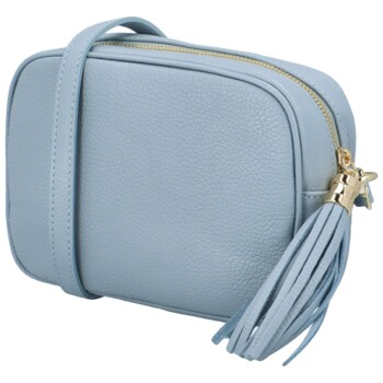 Dámska kožená crossbody kabelka svetlo modrá -  ItalY Kriane G