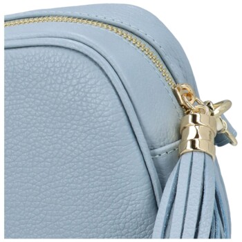 Dámska kožená crossbody kabelka svetlo modrá -  ItalY Kriane G