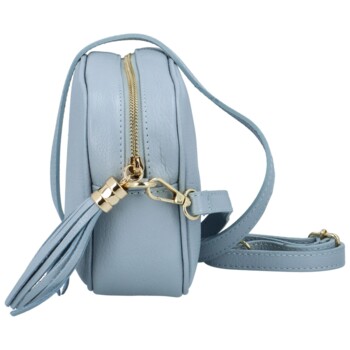 Dámska kožená crossbody kabelka svetlo modrá -  ItalY Kriane G