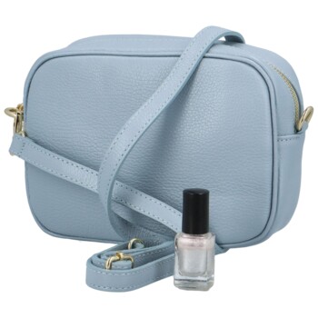 Dámska kožená crossbody kabelka svetlo modrá -  ItalY Kriane G