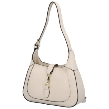 Dámska kožená kabelka cez rameno svetlo béžová - Delami Levellois