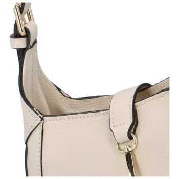 Dámska kožená kabelka cez rameno svetlo béžová - Delami Levellois