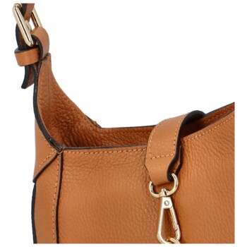 Dámska kožená kabelka cez rameno svetlo hnedá - Delami Levellois