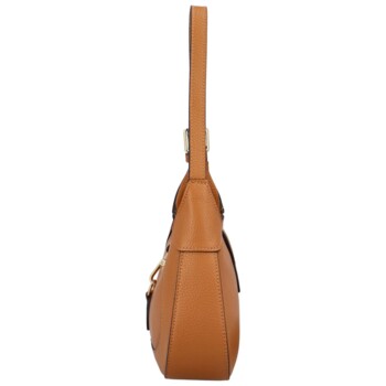 Dámska kožená kabelka cez rameno svetlo hnedá - Delami Levellois