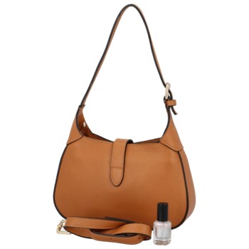 Dámska kožená kabelka cez rameno svetlo hnedá - Delami Levellois