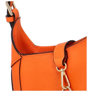 Dámska kožená kabelka cez rameno oranžová - Delami Levellois