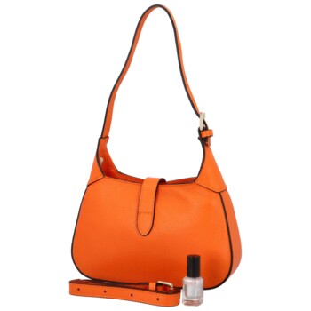 Dámska kožená kabelka cez rameno oranžová - Delami Levellois