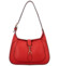 Dámska kožená kabelka cez rameno červená - Delami Levellois