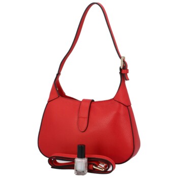 Dámska kožená kabelka cez rameno červená - Delami Levellois