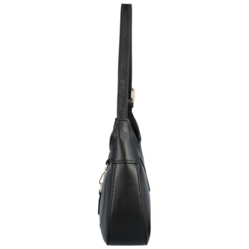 Dámska kožená kabelka cez rameno čierna - Delami Levellois