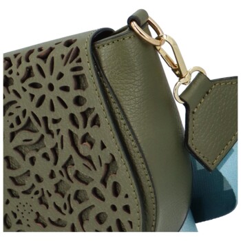 Dámska kožená crossbody kabelka khaki - ItalY Betteryela