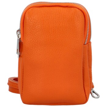 Dámske kožené crossbody púzdro oranžové - Delami Valli