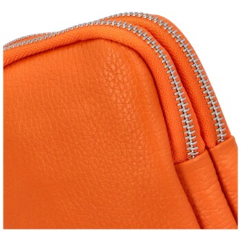 Dámske kožené crossbody púzdro oranžové - Delami Valli