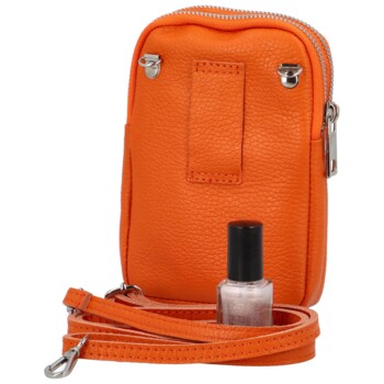 Dámske kožené crossbody púzdro oranžové - Delami Valli