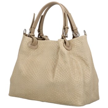 Dámska kožená kabelka béžová - Delami Minestra