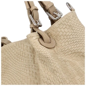 Dámska kožená kabelka béžová - Delami Minestra