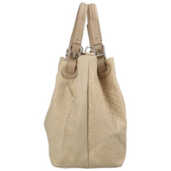 Dámska kožená kabelka béžová - Delami Minestra