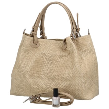 Dámska kožená kabelka béžová - Delami Minestra