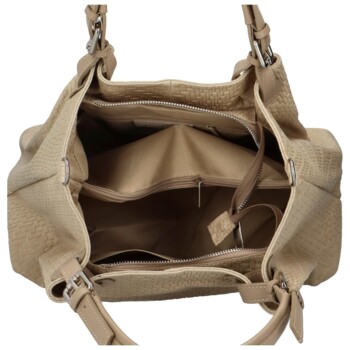 Dámska kožená kabelka béžová - Delami Minestra