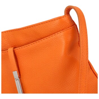 Dámska kožená crossbody kabelka oranžová - ItalY Eneta