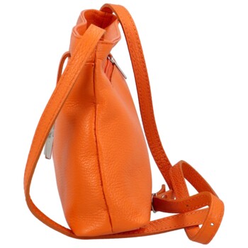 Dámska kožená crossbody kabelka oranžová - ItalY Eneta