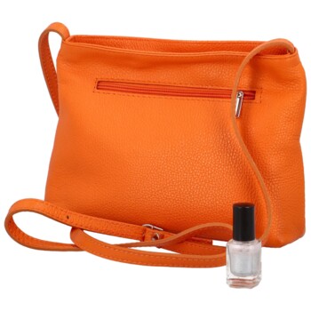 Dámska kožená crossbody kabelka oranžová - ItalY Eneta