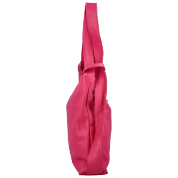 Dámska kožená kabelka cez rameno fuchsiová - ItalY Armáni Medium