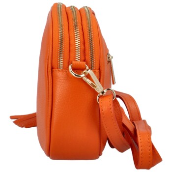 Dámska kožená crossbody kabelka oranžová - ItalY Prianna G