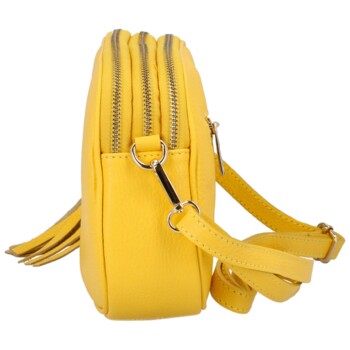 Dámska kožená crossbody kabelka žltá - ItalY Prianna G