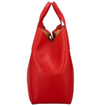 Dámska kožená kabelka červená - ItalY Keriska