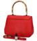Dámska kožená kabelka do ruky červená - Delami Avelio