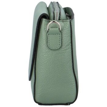 Dámska kožená crossbody kabelka šedozelená - Delami Juliane