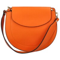 Dámska kožená kabelka cez rameno oranžová - ItalY Amanda