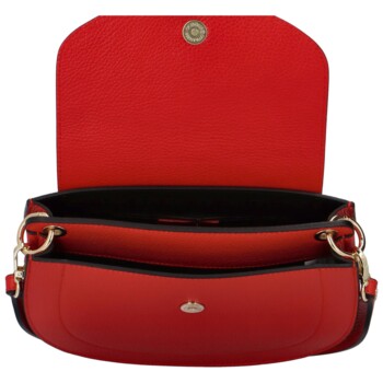 Dámska kožená kabelka cez rameno červená - ItalY Amanda