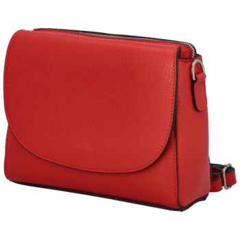 Dámska kožená crossbody kabelka červená - Delami Juliane