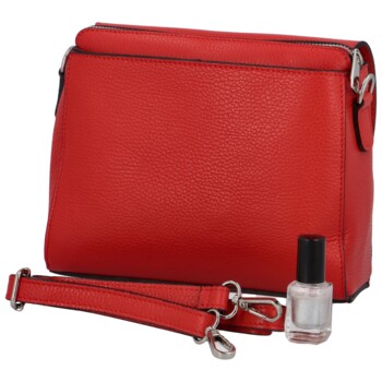 Dámska kožená crossbody kabelka červená - Delami Juliane