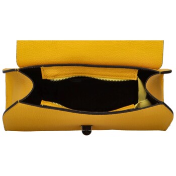 Dámska kožená kabelka do ruky žltá - ItalY Yoselin