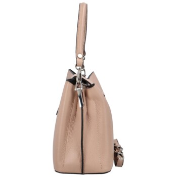 Dámska kožená kabelka do ruky bledo ružová - ItalY Auren