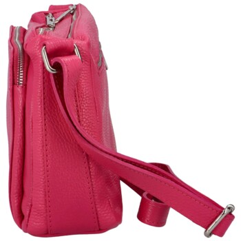 Dámska kožená crossbody kabelka fuchsiová - ItalY Bandit