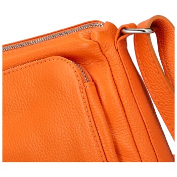 Dámska kožená crossbody kabelka oranžová - ItalY Bandit 2