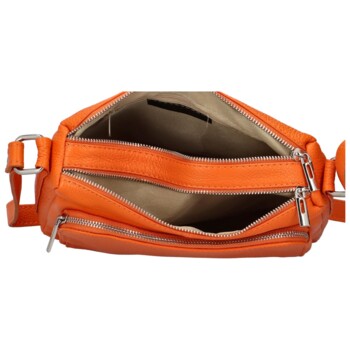 Dámska kožená crossbody kabelka oranžová - ItalY Bandit 2